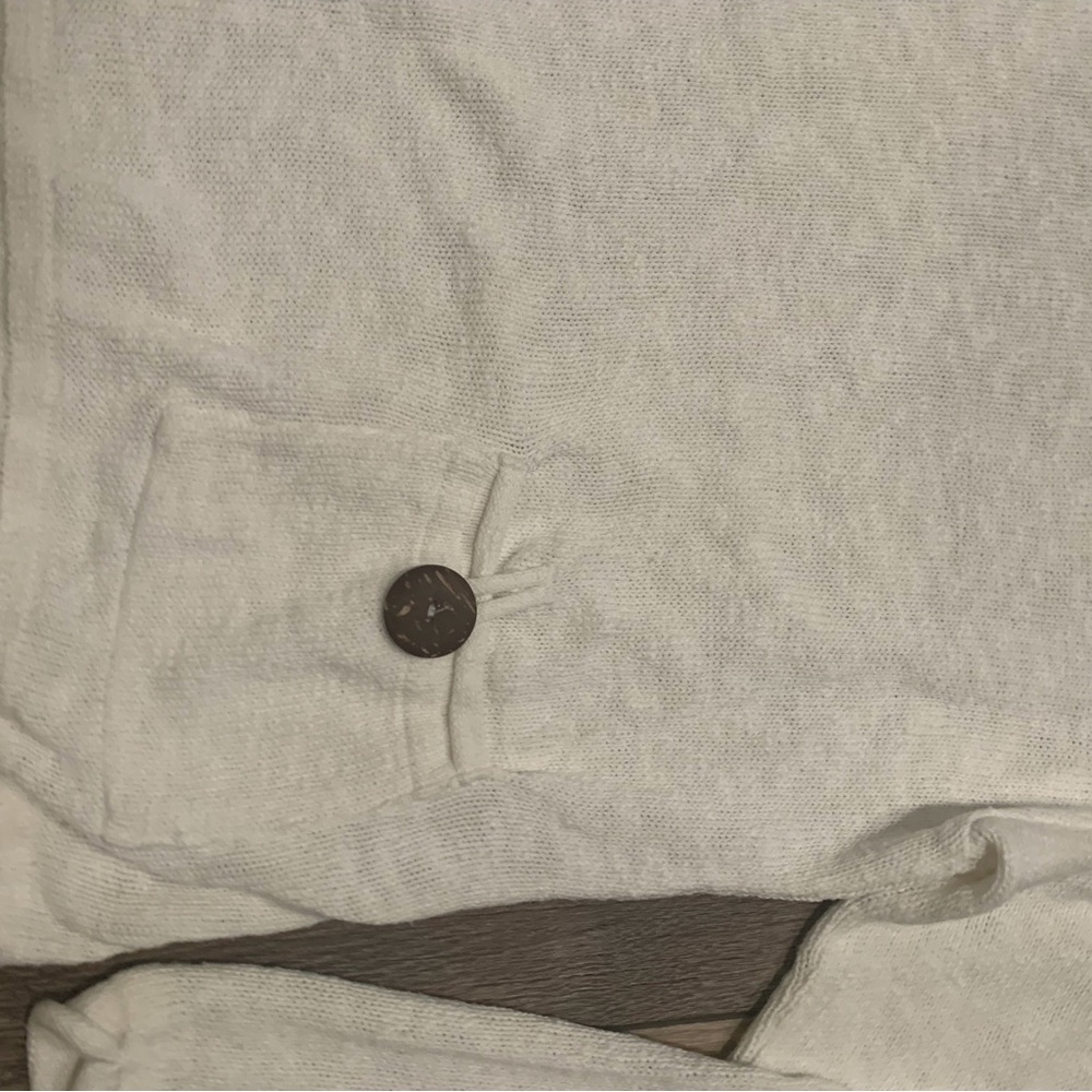 White Button Pocket Sweater - Picture 2 of 3